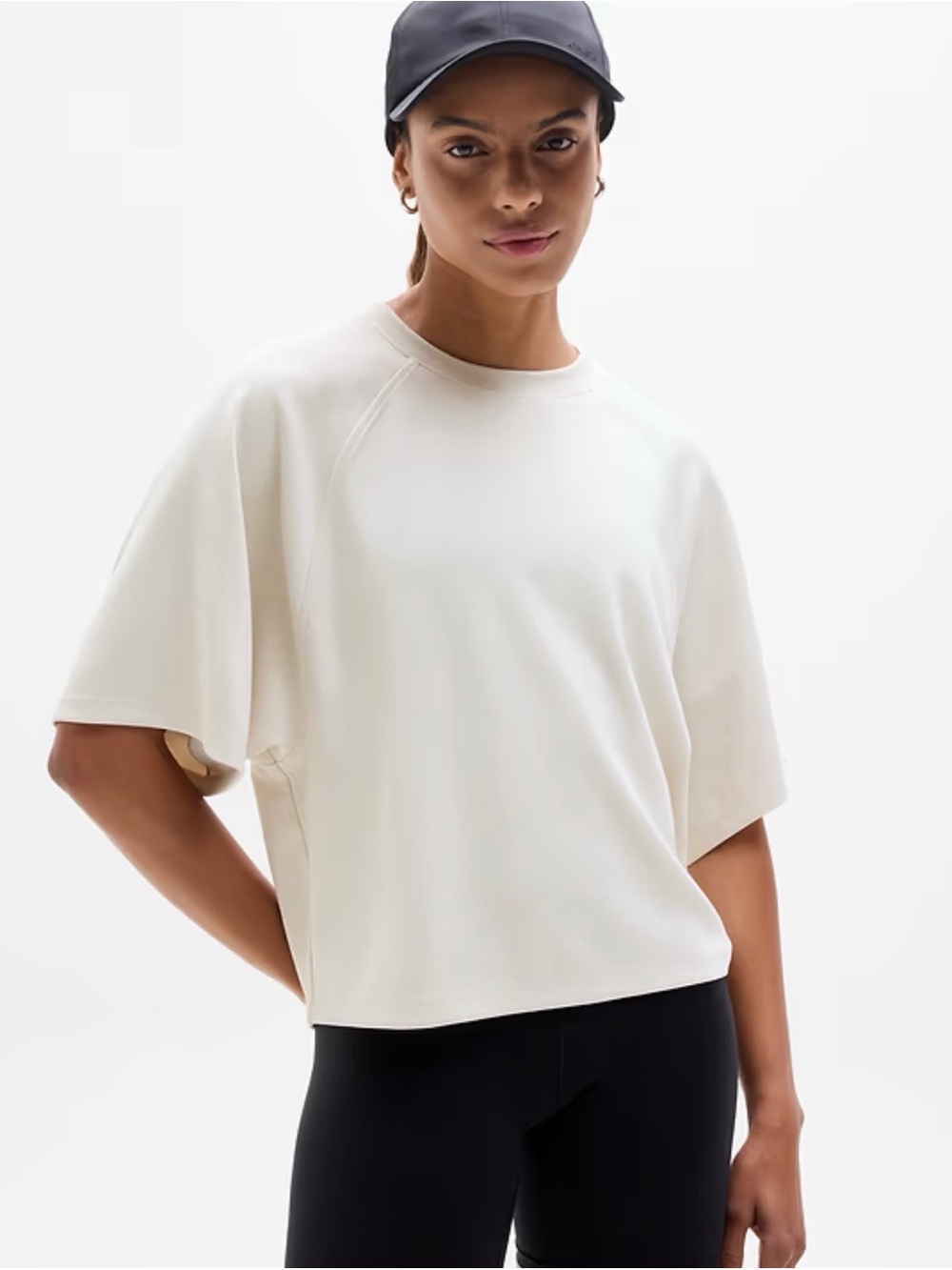 Athleta Seasoft Tee in Bone, Size Small